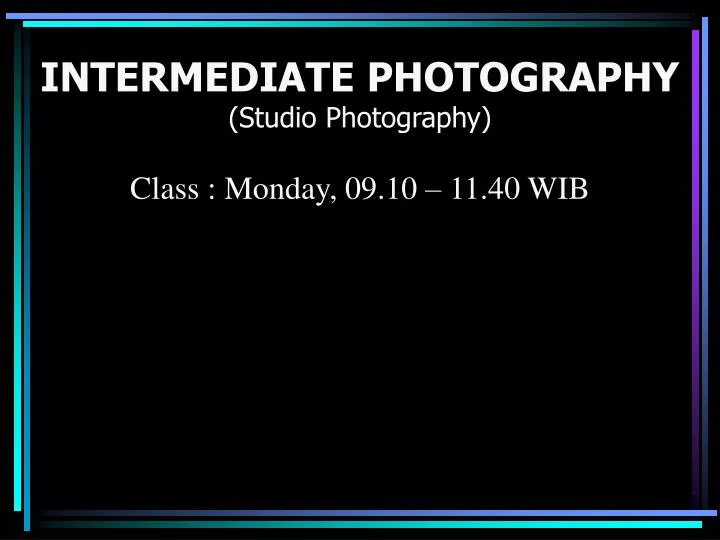 intermediate photography