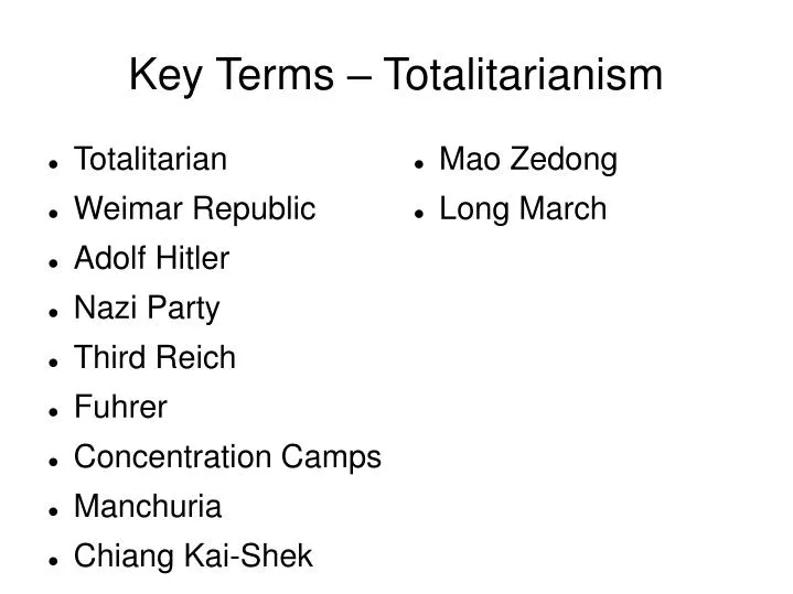 key terms totalitarianism