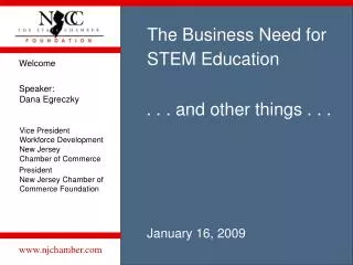 The Business Need for STEM Education January 16, 2009