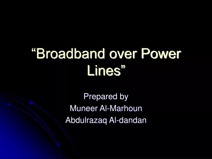 broadband over power lines