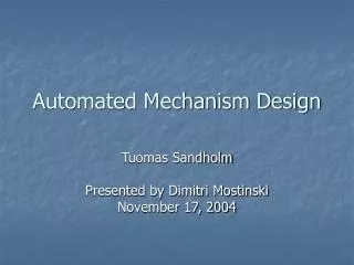 Automated Mechanism Design