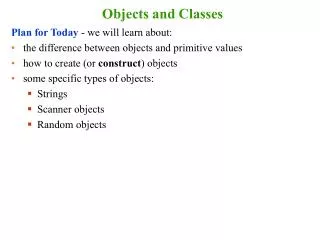 Objects and Classes