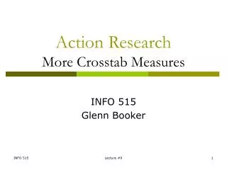 Action Research More Crosstab Measures
