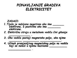 ponavljanje gradiva elektricitet