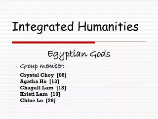 Integrated Humanities