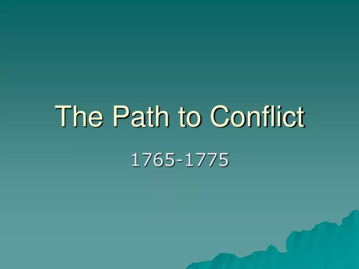 the path to conflict