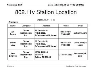 802.11v Station Location