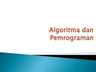 algoritma dan pemrograman