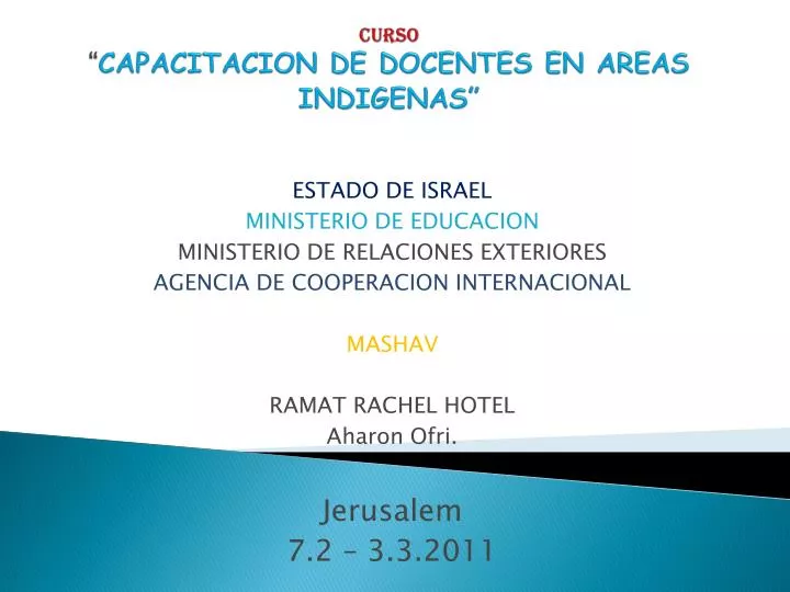 curso capacitacion de docentes en areas indigenas