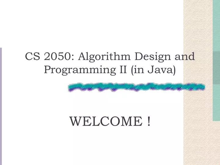 cs 2050 algorithm design and programming ii in java