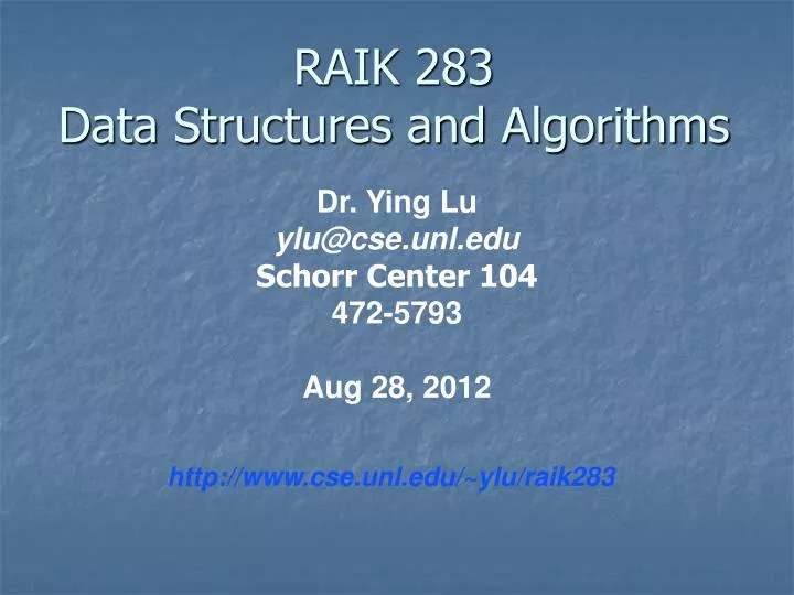 raik 283 data structures and algorithms