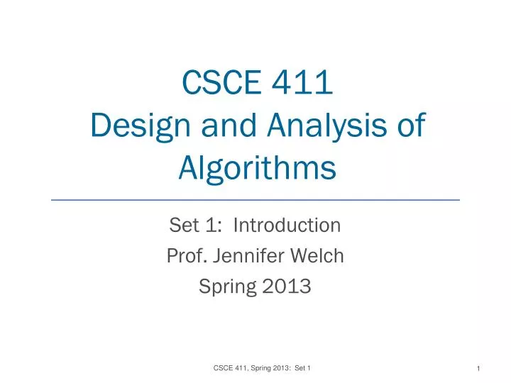csce 411 design and analysis of algorithms