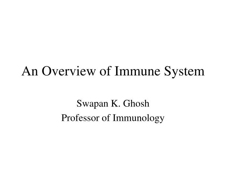 an overview of immune system