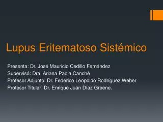 lupus eritematoso sist mico