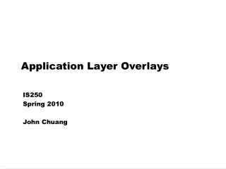 Application Layer Overlays