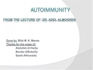 Autoimmunity