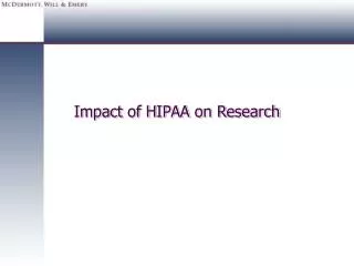 Impact of HIPAA on Research