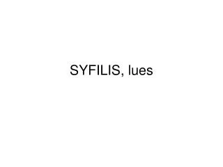 syfilis lues