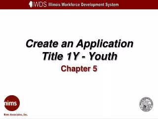 Create an Application Title 1Y - Youth