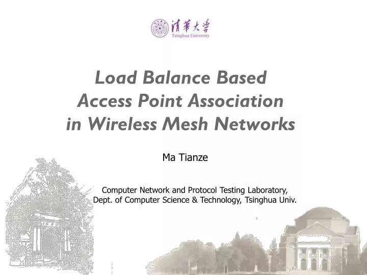 load balance based access point association in wireless mesh networks