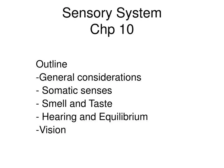 sensory system chp 10