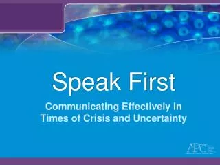 speak first