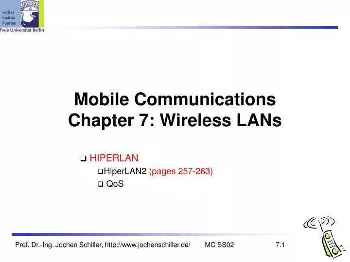 mobile communications chapter 7 wireless lans