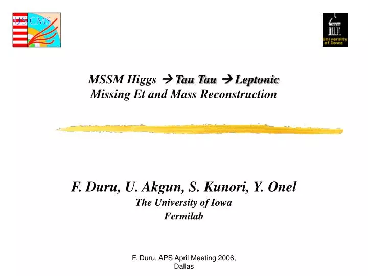 mssm higgs tau tau leptonic missing et and mass reconstruction