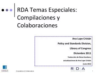 rda temas especiales compilaciones y colaboraciones