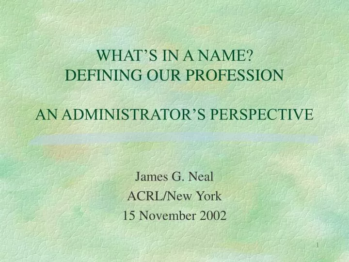 what s in a name defining our profession an administrator s perspective