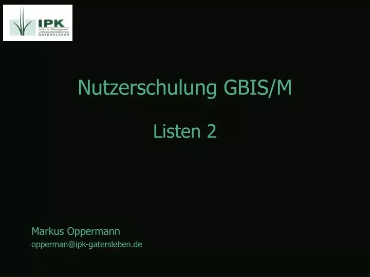 nutzerschulung gbis m