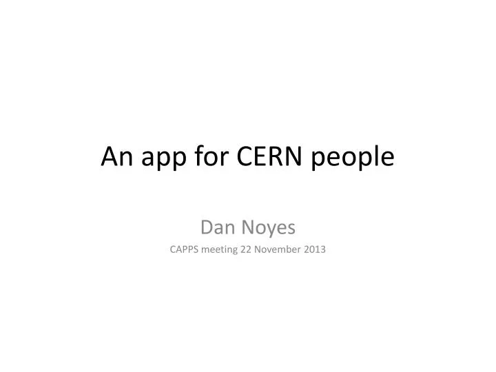an app for cern people