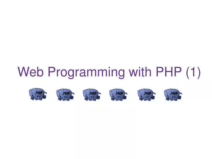 web programming with php 1