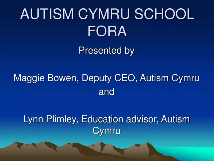 autism cymru school fora