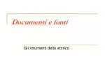 Documenti e fonti - slide 1