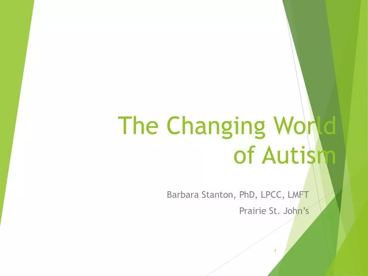 the changing world of autism