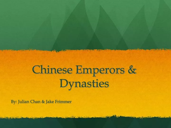chinese emperors dynasties