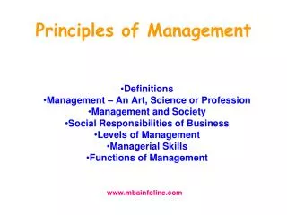 Principles of Management