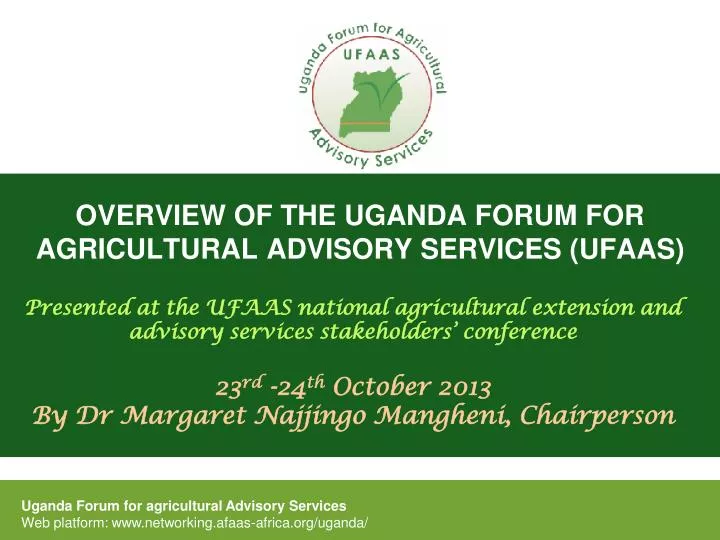 overview of the uganda forum for agricultural advisory services ufaas
