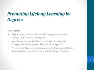 Promoting Lifelong Learning by Degrees
