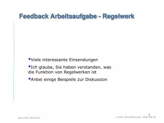 feedback arbeitsaufgabe regelwerk