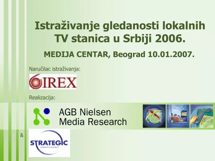 istra ivanje gledanosti lokalnih tv stanica u srbiji 2006
