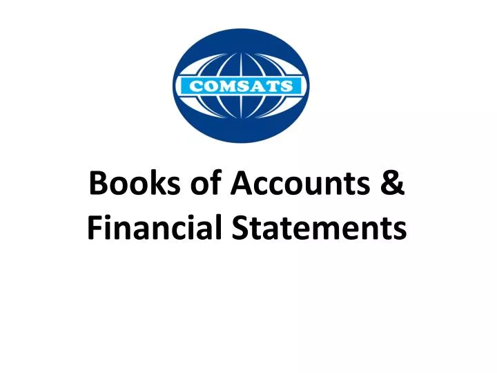 books of accounts financial statements