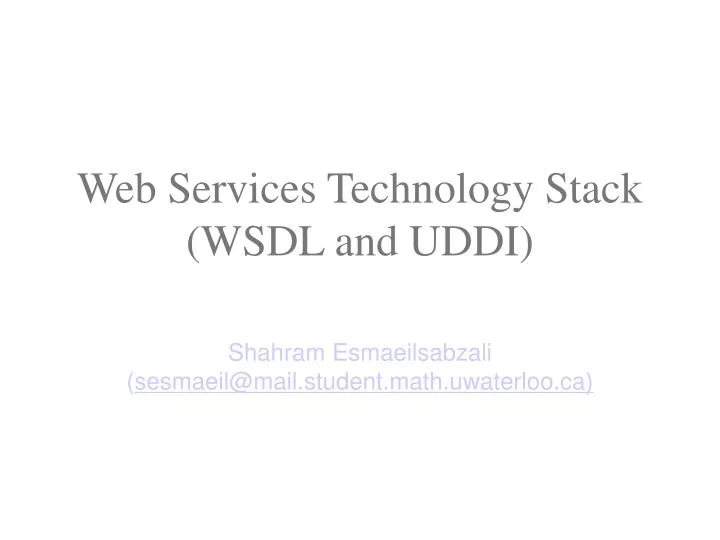 web services technology stack wsdl and uddi