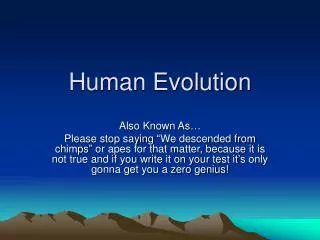 Human Evolution