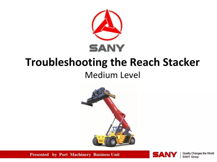 troubleshooting the reach stacker medium level