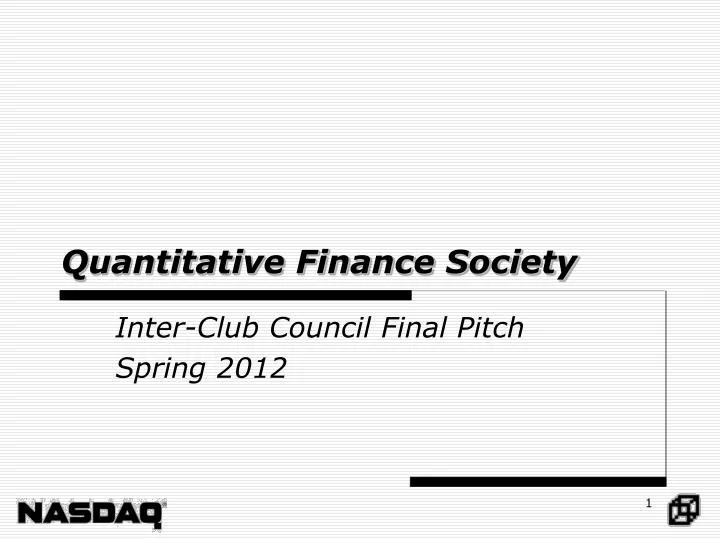 quantitative finance society