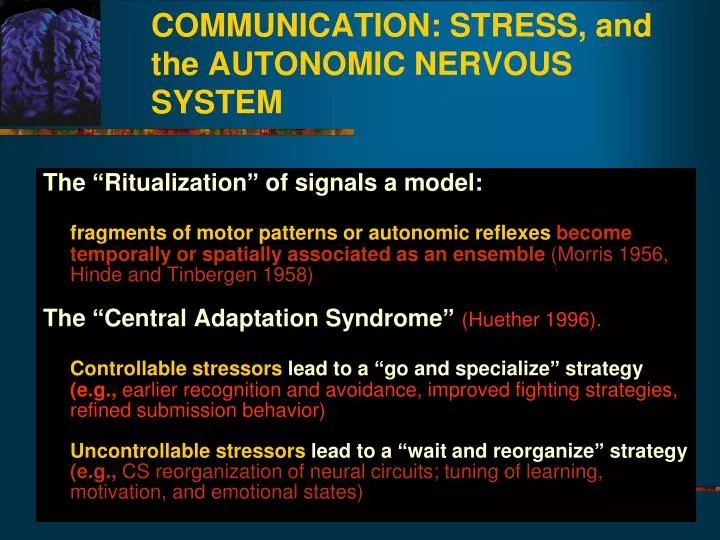 communication stress and the autonomic nervous system