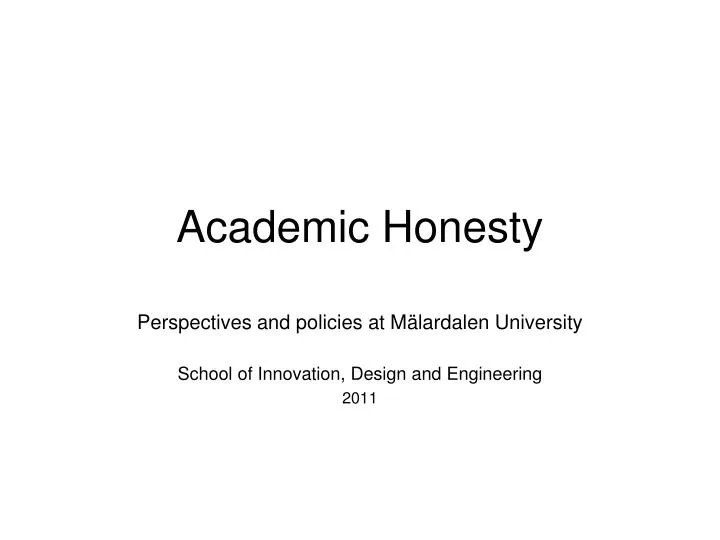 academic honesty