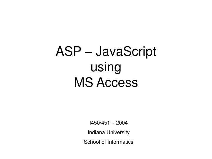 asp javascript using ms access